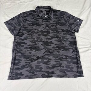 Birdie Bound Mens Black Camo Short Sleeve Polo Shirt Size 3XL